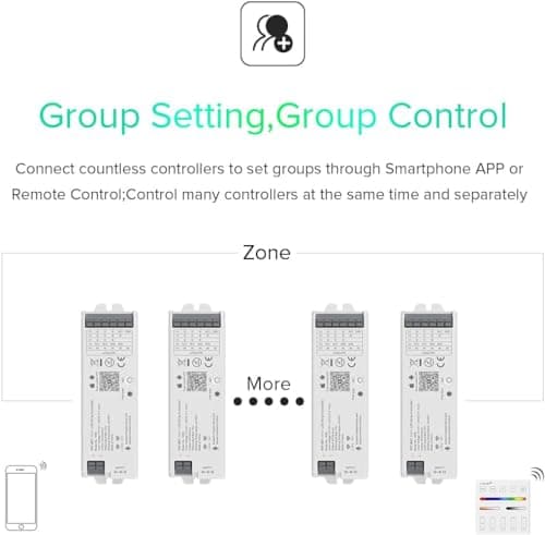 BTF-LIGHTING 5in1 WB5 2.4GHz Tuya WiFi PWM LED Controller Compatible with Alexa Google Home APP Control for Dimming CCT RGB RGB RGBW RGBCCT LED Strip Works with WR01RF WR02RF - Image 6