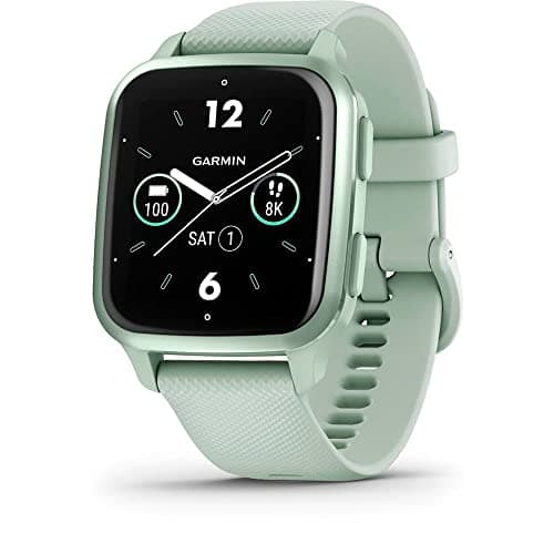 Garmin Venu Sq 2 - Montre connectée GPS Multisports avec écran AMOLED et Suivi santé - Metallic Mint avec Bracelet Vert d’Eau - Boîtier 40 mm - Image 3