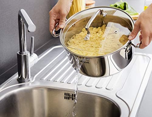 Tefal Duetto 7 Piece Set - 3 Saucepans 16/20/24 cm, 1 Saucepan 16 cm, 3 Stainless Steel Lids, 3 Glass Lids, Measurement Marks, All Kinds of Kitchens, Oven and Oven Safe - Image 6