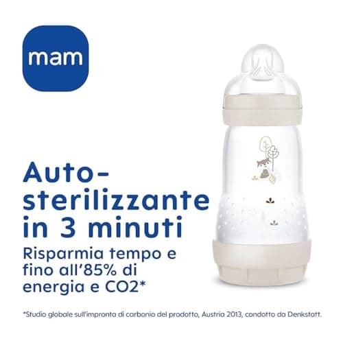 MAM Easy Start Lot de 2 biberons anti-coliques, pour l'allaitement mixte, réduit les bulles d'air et le risque de coliques, accessoire pour bébé de 2 mois et plus, avec tétine taille 2 - Violet - Image 6