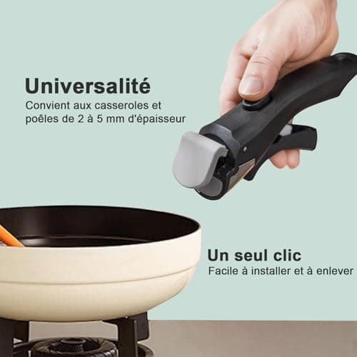 Tefal Removable Handle – Compatible with Ingenio, Resistant to 250°C for Pans & Saucepans, Supports 10 kg, Tool-free Installation - Image 6