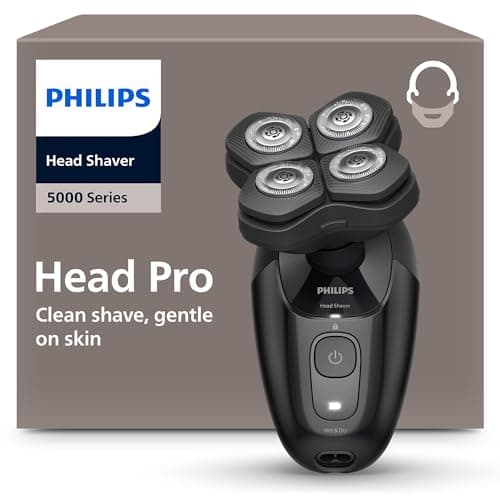 Philips Head Shaver Pro 5000 Series - Rasoir pour la tête pour hommes et femmes, tête flexible à 360° et lames ComfortCut pour un rasage efficace tout en douceur pour la peau, modèle HS5980/15 - Image 3