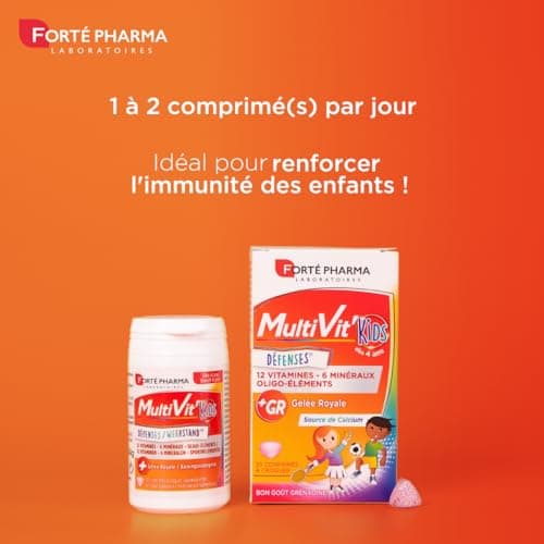 Forté Pharma - Multivit Kids | Shape and Tone Food Supplement - Children 4+ - 12 Vitamins and 6 Minerals - Strengthened with Royal Jelly and Calcium | 60 Chewable Tablets - Image 5