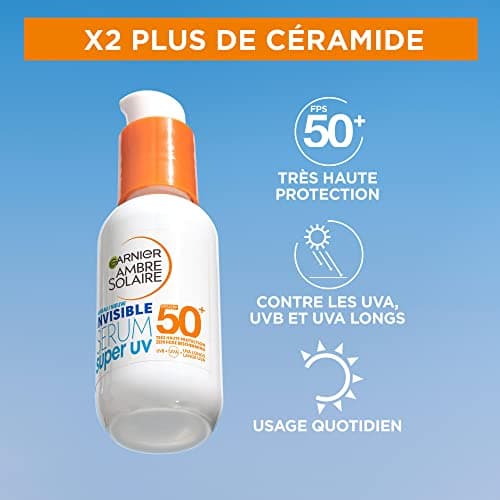 Garnier Ambre Solaire Super UV - Sérum Solaire Visage Invisible - Très Haute Protection SPF50+ - Pour Tous Types de Peaux - 30 ml - Image 4