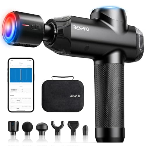 RENPHO Muscle Massage Gun, Massage Gun with Hot and Cold Head, Electric Massager with 6 Massage Heads, Deep Muscle Massager 3200rpm, Type-C Charging Ultra Silent - Image 3