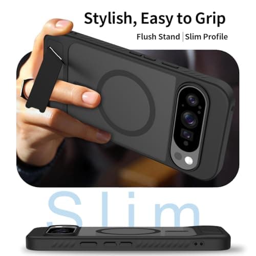 Google Pixel 10 Pro XL Case Magnetic Case with Stand, Magnetic Shockproof Mobile Phone Case for Google Pixel 10 Pro XL, Black - Image 4
