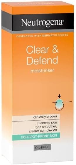 Neutrogena Clear and Defend Oil Free Daily Moisturizer for Spot-Prone Skin, with Purifying Salicylic Acid 0.5% to Help Prevent Breakouts for a Skin - Image 1