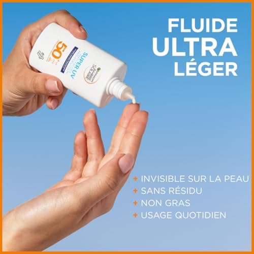 GARNIER Ambre Solaire - Protective Face Fluid - High Sun Protection - SPF 50+ - Protects from Long UVA, UVB & UVA - Anti-Spots & Pollution - Hyaluronic Acid - Sensitive Skin - 40 ml - Image 7