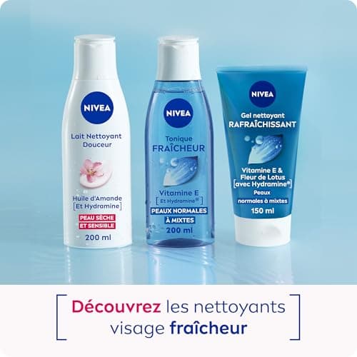 NIVEA - Tonique Fraîcheur - Nettoyant Visage - Elimine Les Impuretés & Tonifie La Peau - Rafraîchit & Hydrate - Fleur De Lotus, Hydramine & Vitamine E - Vegan - Peaux Normales & Mixtes - 200 ml - Image 7
