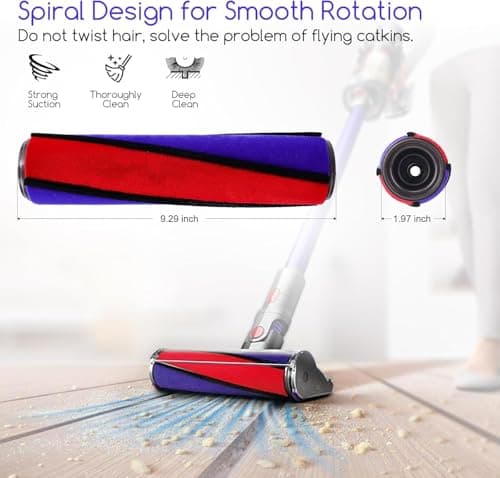 Replacement Brush for Dyson V6 V7 V8 V10 V11, Soft Fluffy Roller for Dyson Brush Head, Dyson Vacuum Cleaner Accessories, Easy Replacement for Hard Floors (9pcs) - Image 6