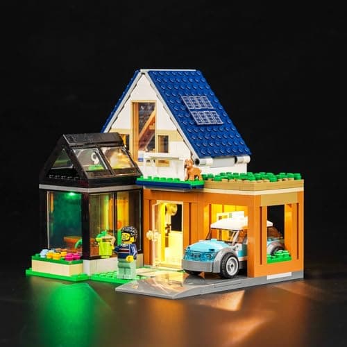 LED Lighting Kit for Family House and Electric Car 60398 (No Lego), Decorative Lighting for City Family House with Electric Car, Creative Toy - Image 2