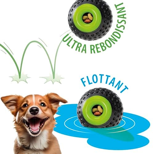 Ferplast Jouet Chien, Distributeur croquettes, en Matériau Durable, Non Toxique, Résistante aux Morsures, Rebondissant et Flottant, CHEWA BOING Balle Jouet à Friandises pour Gros Chien, Noir - Image 3