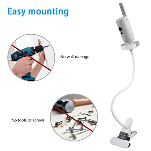 BECEMURU Versatile Flexible Twist Clamp Holder with 1/4 Screw 3M Docking Station Compatible with Philips Avent Baby Monitor SCD923/26 SCD921/26 - Image 5