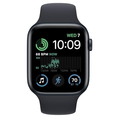 Apple Watch SE (2nd Generation) (GPS, 44mm) Midnight Aluminum Case with Midnight Sport Strap - Regular (Refurbished) - Image 4