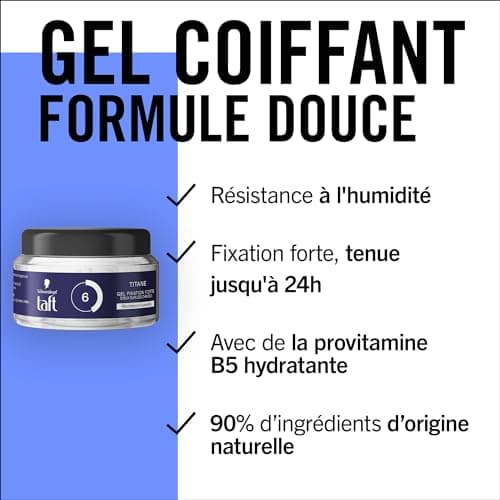 Taft - Schwarzkopf - Styling Gel - Titanium Gel - Moisture Resistance - Strong hold - Gentle on hair - Long lasting hold - No sticky effect - Formula Provitamin B5-250ml - Image 7