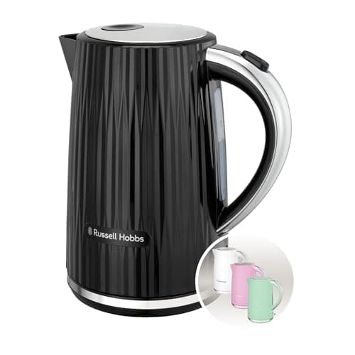 Russell Hobbs Eden 27361-70 Electric Kettle (Hot Water, Tea, Coffee, 1.7 L, Pressure Opening Lid, Perfect Pouring Spout, Removable and Washable Filter, Indicator Light, Black, 2400W) - Image 2