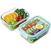 MerryNine Set of 2 Lunch Boxes, 1050ml Glass Containers with Lids, Kitchen Storage and Organization, Pyrex Dish with Lid, Meal Prep Containers, Lunch Boxes - Image 2