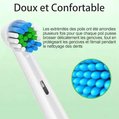 Qitizu Brossette de Rechange Compatible avec Braun Oral-b Brosse à Dents Electriques, Tete Brosse a Dent Pour Oral b Pro, Smart, Vitality, Genius, Advance Power, 20 Blanc - Image 5