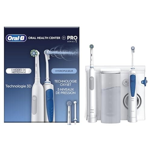 Oral-B Oral Health Center Pro Series Electric Water Flosser and Toothbrush, Dental Jet, 1 Oxyjet Cannula, 1 Cannula Water Jet, 4 Water Jets and 5 Presses, 2 Brushes, Rechargeable - Image 2