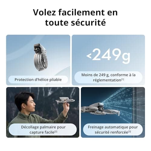 DJI Flip (RC 2 radio control with screen), 4K UHD Follow Me Camera Drone for adults, <249g, 3-axis nacelle, 13km video transmission, Palmar takeoff, 31 min flight time - Image 3