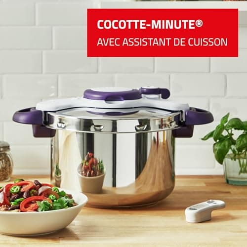 Seb Clipsominut' Perfect Pressure Cooker 9 L, Pressure Cooker Induction, Easy to Use, Timer, 100 Recipes Included, Made in France, Purple P4624900 - Image 4