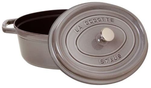 STAUB Enamelled Cast Iron Casserole Dish with Lid, Suitable for All Heat Sources Including Induction, 4 to 5 People, Oval, 29 cm, 4.25 L, 6.3 kg, Graphite Grey - Image 3