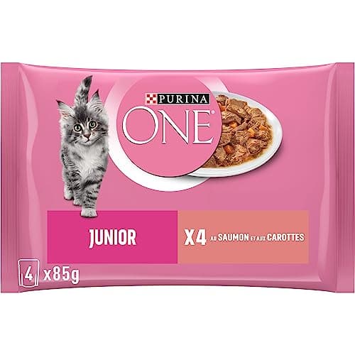 PURINA ONE Junior Salmon Tapered Kitten Meal Bag 4 x 85g - Image 2