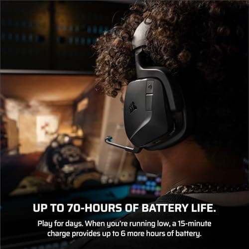 Corsair Void v2 Wireless Gaming Headset with Bluetooth for PC, PS5, PS4, Switch and Mobile - Dolby Atmos, Dual Wireless Multiplatform, Long Life Battery, Fast Charging - Carbon - Image 8
