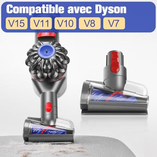 Mini Hair Free Turbine Brush Compatible with Dyson V15 V11 V10 V8 V7 Vacuum Cleaners, Ideal for Cleaning Sofa, Pet Baskets, Mattresses, Stairs - Image 3