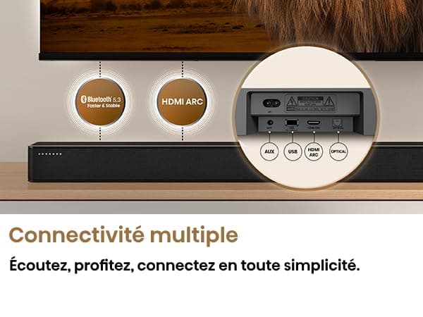 Hisense Barre de Son 2.1 CH 240W H210 - DTS Virtual X, Caisson de Basse sans Fil, HDMI Arc, Bluetooth, Noir - Image 8