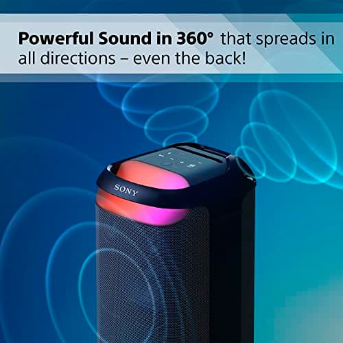 Sony SRS-XV800 - Wireless Party Bluetooth Speaker with Powerful 360° Sound and Mega Bass - 25 Hours Battery Life, Portable - Light Effects - Black - Image 3