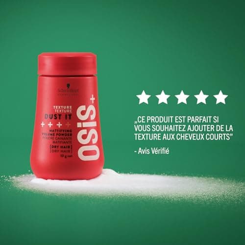 Schwarzkopf Professional OSiS Dust It Mattifying Powder For Hair Texturizing Instant Volume Root Removal On Dry Hair Strong Hold 10g - Image 8