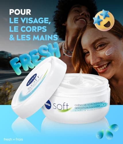 NIVEA Soft Crème de soin hydratante 3-en-1 (1 x 200 ml), Crème visage, corps et mains pour une hydratation intense, Crème hydratante multiusage - Image 6