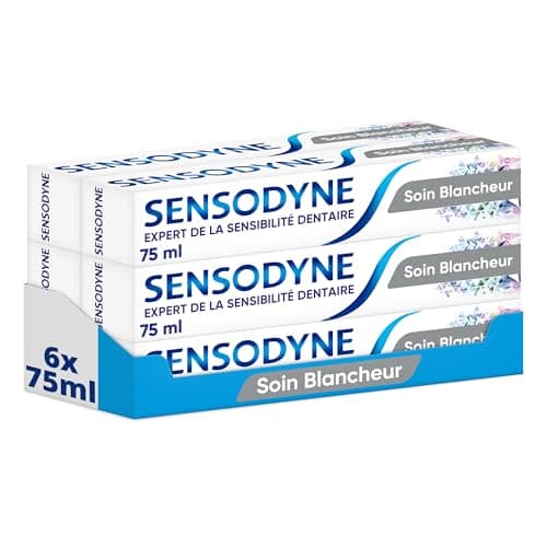 SENSODYNE - Dentifrice Soin Blancheur - Cliniquement Prouvé pour Soulager la Sensibilité Dentaire - Aide à Eliminer les Taches Dentaires Pour des Dents Plus Blanches - 6 x 75 ml - Image 3