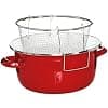 Premier Housewares Pyrex Deep Fryer with Lid / Wire Basket / 5 Litre - 16 x 33 x 27 cm - Red - Image 5