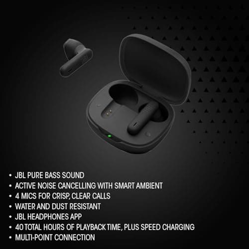 JBL Wave Flex 2, Écouteurs sans Fil Bluetooth, 40 h d'autonomie, Son JBL Pure Bass, Technologie Smart Ambient, résistance à l'eau et à la poussière IP54, Connexion multipoint, Noir - Image 6