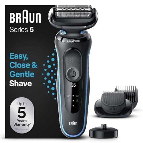 BRAUN Men's Electric Shaver Series 5 51-M4500cs, Waterproof, 3 Flexible Blades for Gentle Shaving and Shaving, Shaving Set with Beard Trimmer and Cleaning Brush - Image 3
