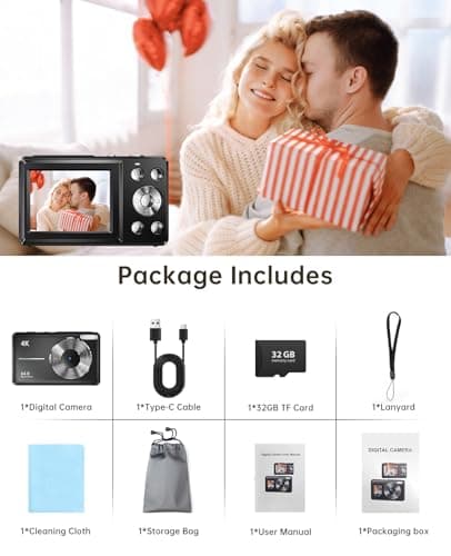 Digital Camera, 4K 48MP Cameras with 32GB Card, 18X Zoom, Portable Compact Digital Camera for Kids, Teens, Boys and Girls - Image 9