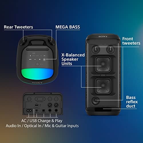 Sony SRS-XV800 - Wireless Party Bluetooth Speaker with Powerful 360° Sound and Mega Bass - 25 Hours Battery Life, Portable - Light Effects - Black - Image 6
