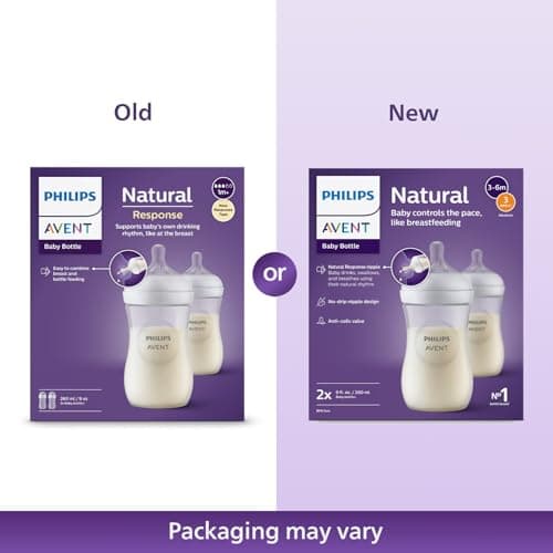 Philips Avent Lot de 2 biberons à Réponse Naturelle de 260 ml, sans BPA, pour les bébés de 1 mois et + (modèle SCY903/02) - Image 4