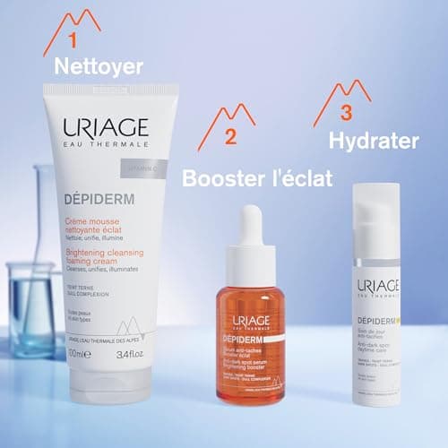 Uriage Dépiderm Crème Mousse Nettoyante Visage Éclat 100 ml - Nettoie, Unifie, Illumine le Teint Terne - Corrige et Prévient les Tâches - Puissance de la Technologie Mela & Vitamine C - Image 7