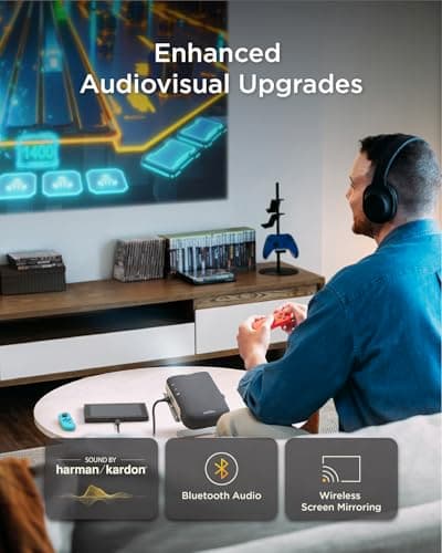 ViewSonic M1 Max Portable Smart LED Projector, Full HD 1080P, Google TV, 360° Projection, 200 ANSI Lumens, Built-in Battery with 2 Hours Playtime, Auto Focus, Keystone H/V - Image 7