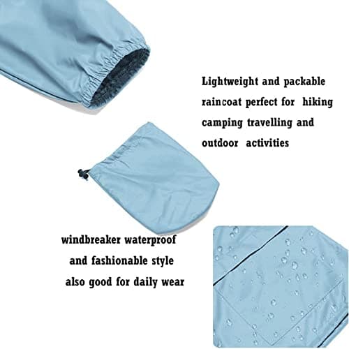 Women's rain jacket, waterproof and breathable, transitional outdoor jacket, lightweight jacket with hood, windproof, for hiking, travel, trekking, biking - Image 7