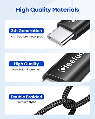CLEEFUN 5M USB C Cable, Heavy Duty USB 2.0 Cable USB A to USB C, Type C Charger for PS5 Controller, for iPhone 17/16/15 Pro-Max, For Samsung Galaxy S25 S24 S23, A16 A15, Surveillance Camera - Image 5