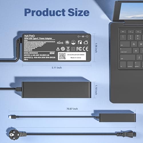 USB-C Charger 65W for Lenovo Thinkpad T14 T480 T480s T490 T490s T580 T580s T14S T15 L13 L14 L15 L390 E15 E14 E480 E490 E495 E580 E590 R480 X13 X280 X380 X390 Laptop Power Supply - Image 5