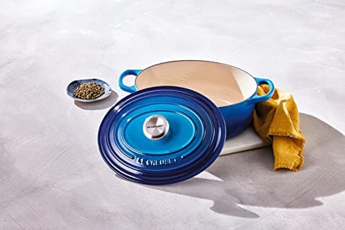 Le Creuset, Azure 21178312202430 Signature Enamelled Cast Iron Casserole Dish with Lid, Ø 31 cm, Oval, Compatible with All Heat Sources (Induction Included), Capacity: 6.3 L, 5.7 kg, Azure - Image 7