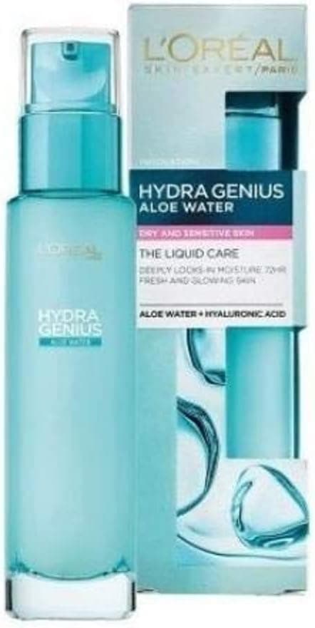 L'Oreal Paris Face Care Caring Hydra Genius Aloe Water Liquid Moisturizer for Dry and Sensitive Skin Care 70 ml