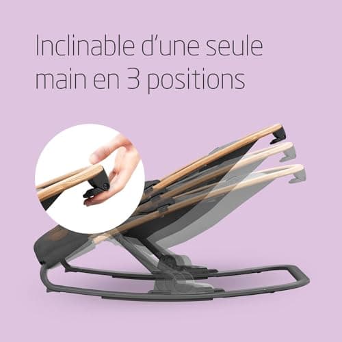 Maxi-Cosi Kori 2-in-1 Baby Lounger Chair, 0-6 Months, Up to 9 kg, Baby Bouncer, 3 Reclining Positions, Lightweight & Compact, Easy to Install Harness, Newborn Cushion, Essential Graphite - Image 5