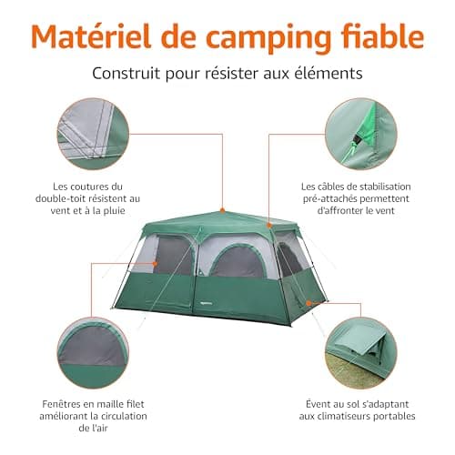 Amazon Basics Instant Camping Tent with Double Roof and Carry Bag - Image 3