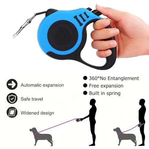 Retractable Dog Lead, 5 m Stable and Adjustable Retractable Dog Lead, 360° with Non-Slip Handle, Flexible for Training and Walking - Image 5
